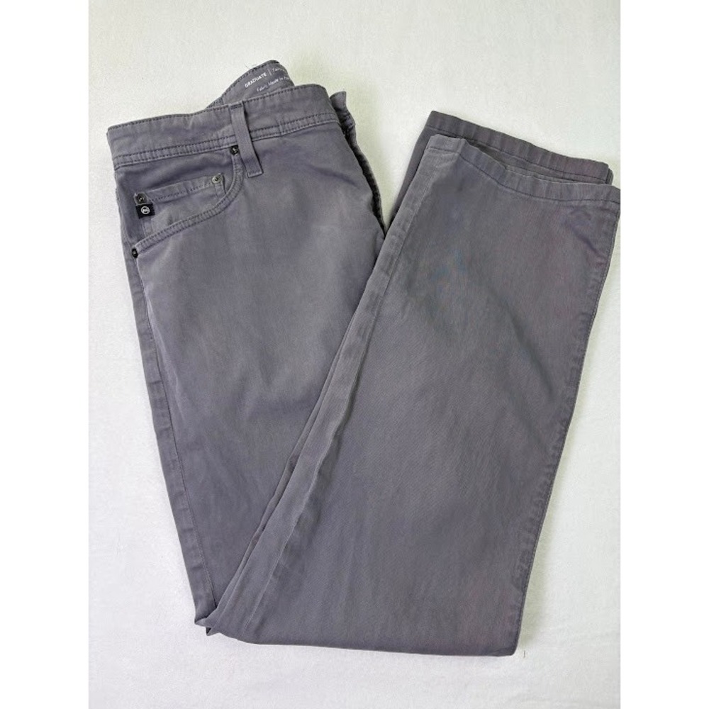 AG Adriano Goldschmied The Graduate Jeans Mens 38x34 (Measures‎ 30) Gray Stretch